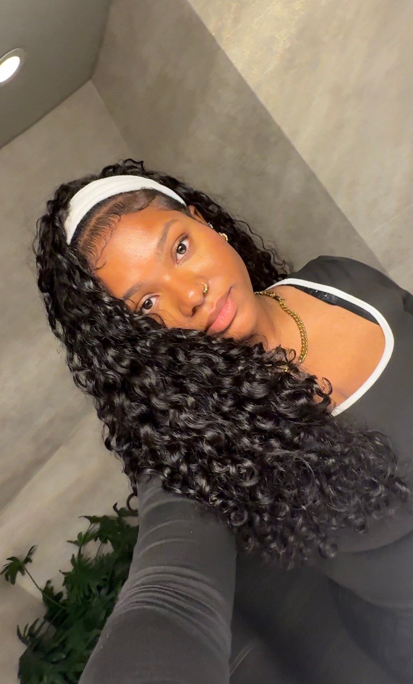 Curly flip over half wig